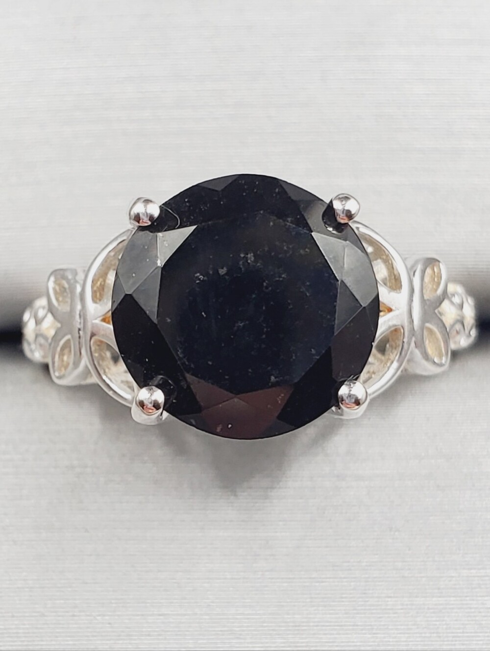 Black Tourmaline 925 Sterling Silver Butterfly Design Ring
